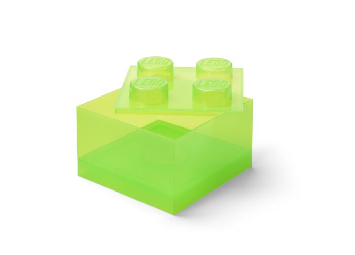 Lime Clear Brick-Shaped Storage Box