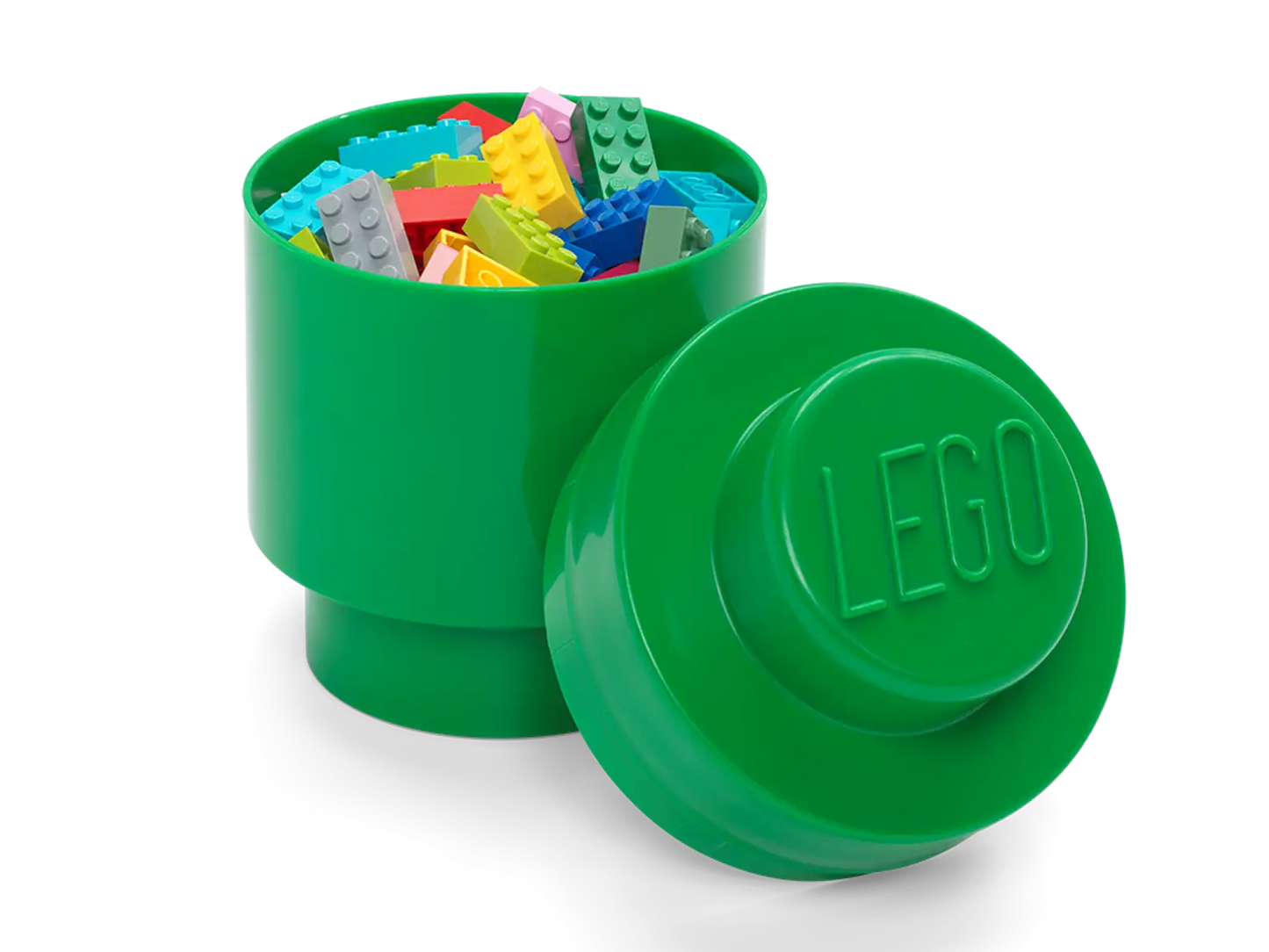 1-Stud Round Storage Brick – Green