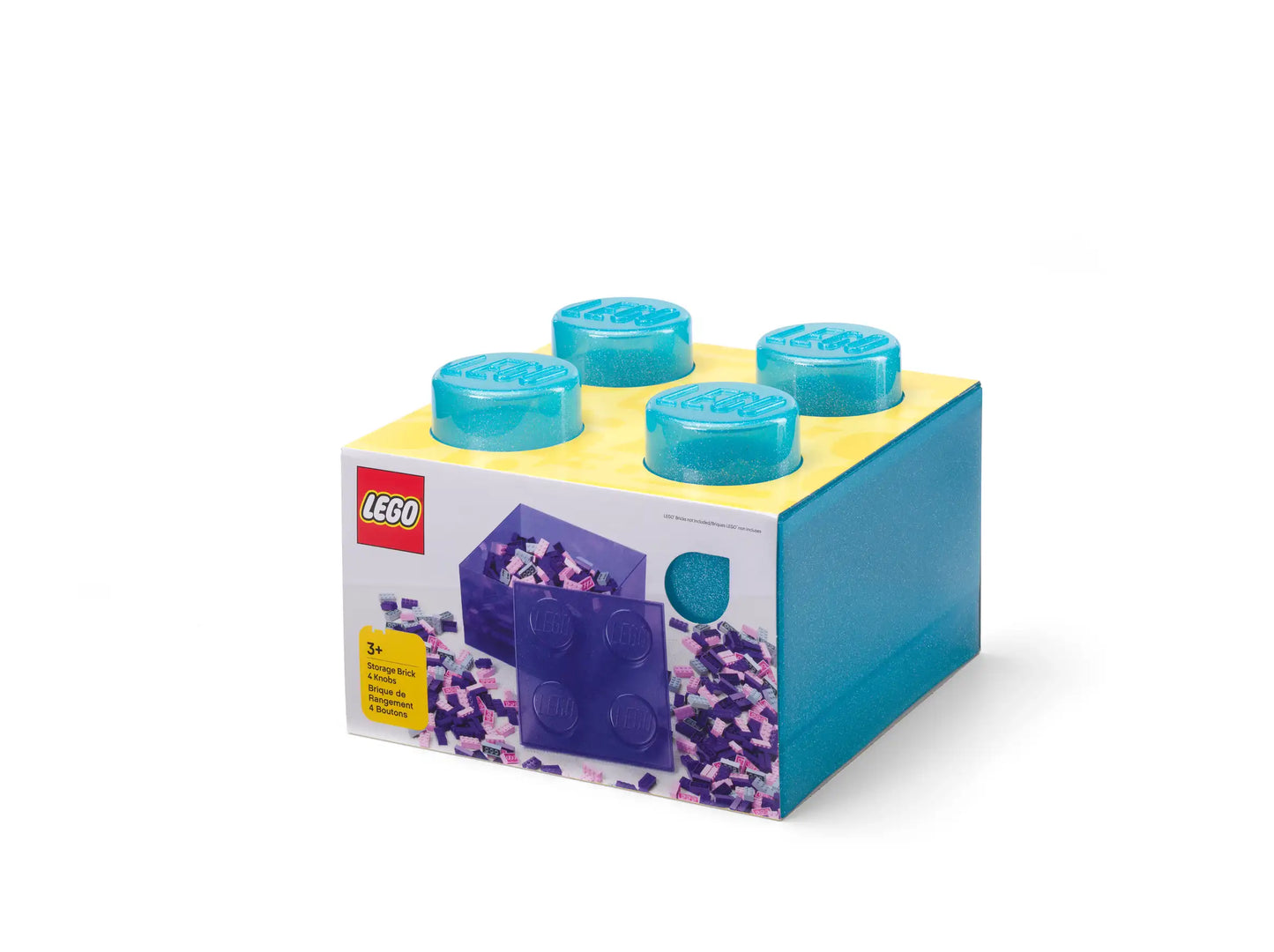 Light Blue Clear Brick-Shaped Storage Box