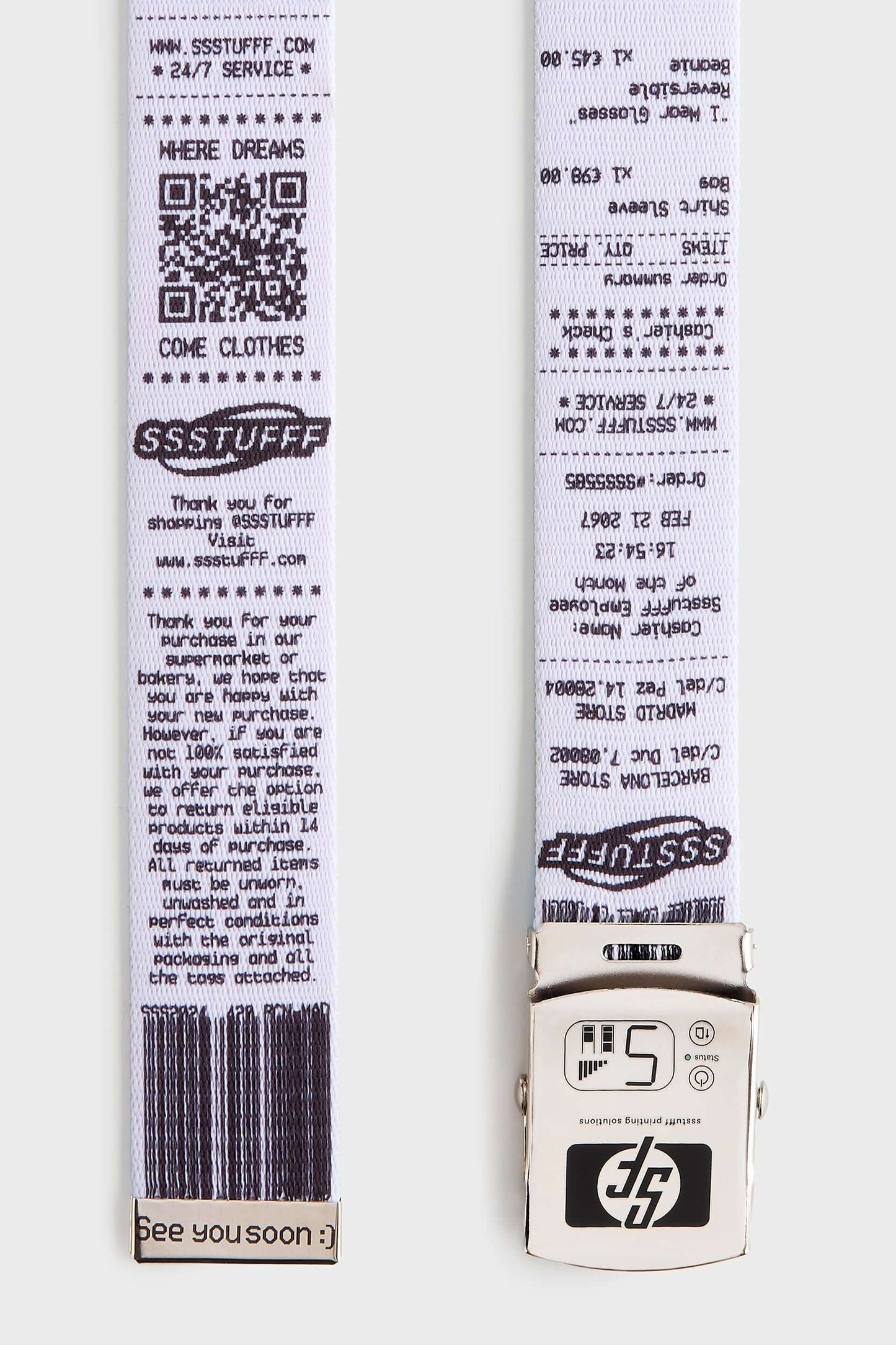 Inch/receipt belt