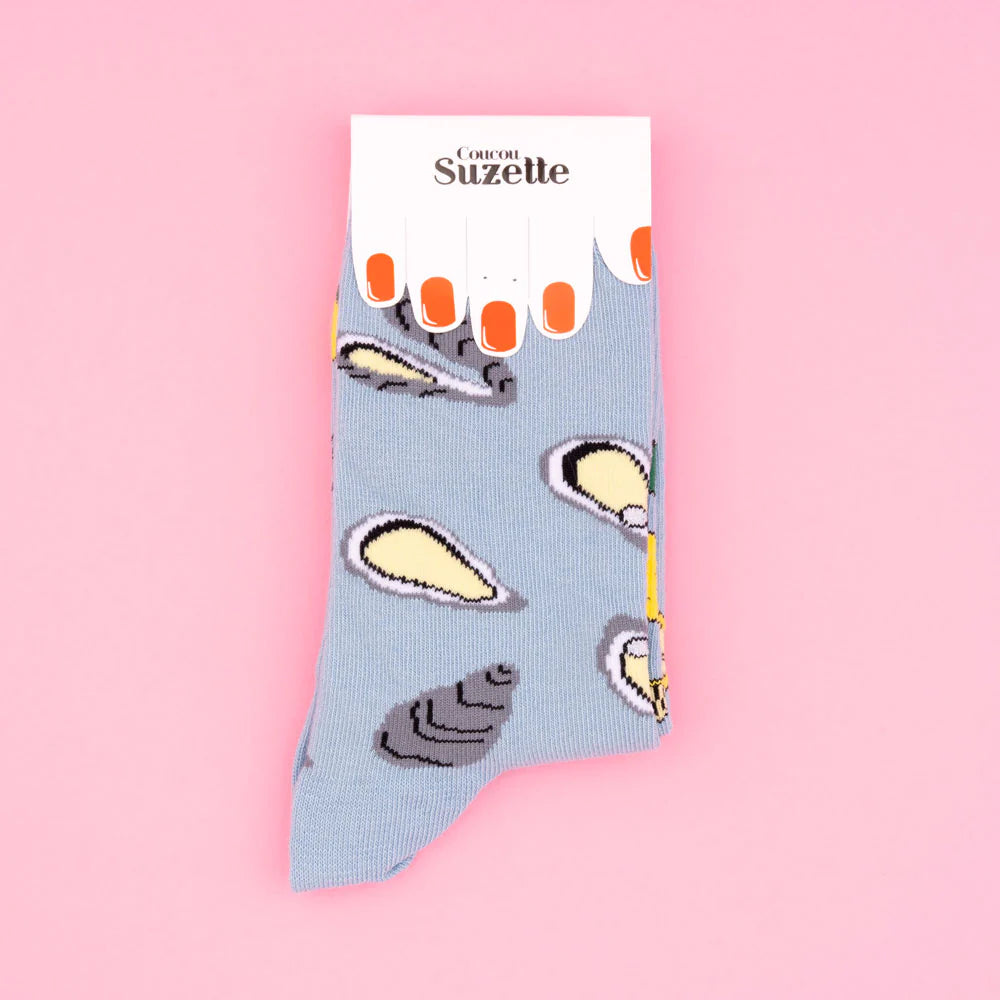 Oyster & lemon socks