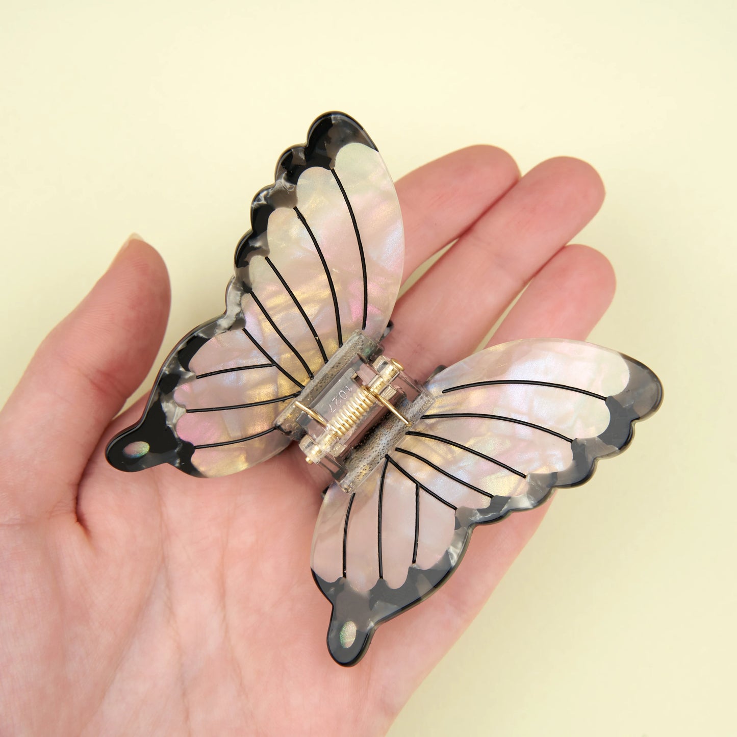 White butterfly hair claw
