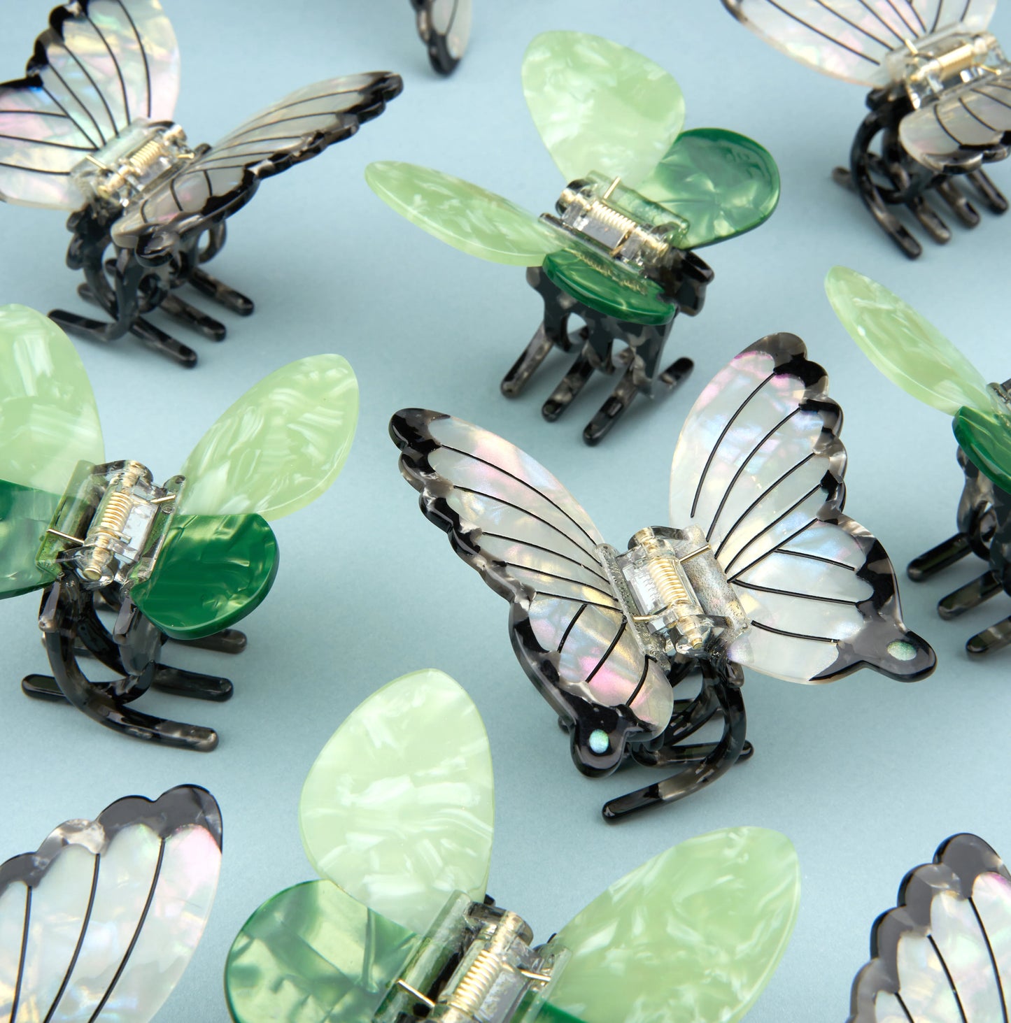 White butterfly hair claw
