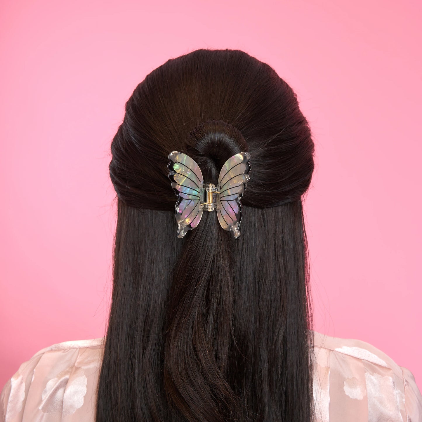 White butterfly hair claw
