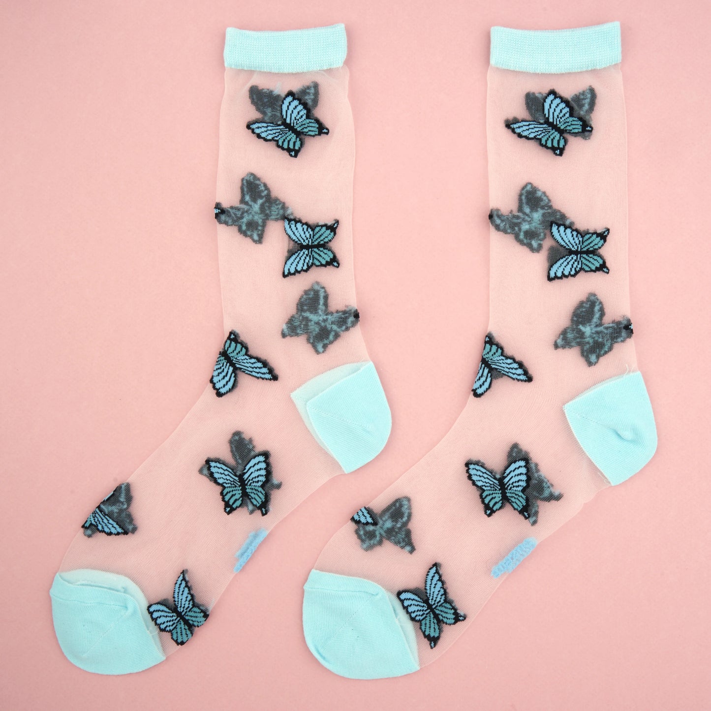Blue butterfly sheer socks🦋