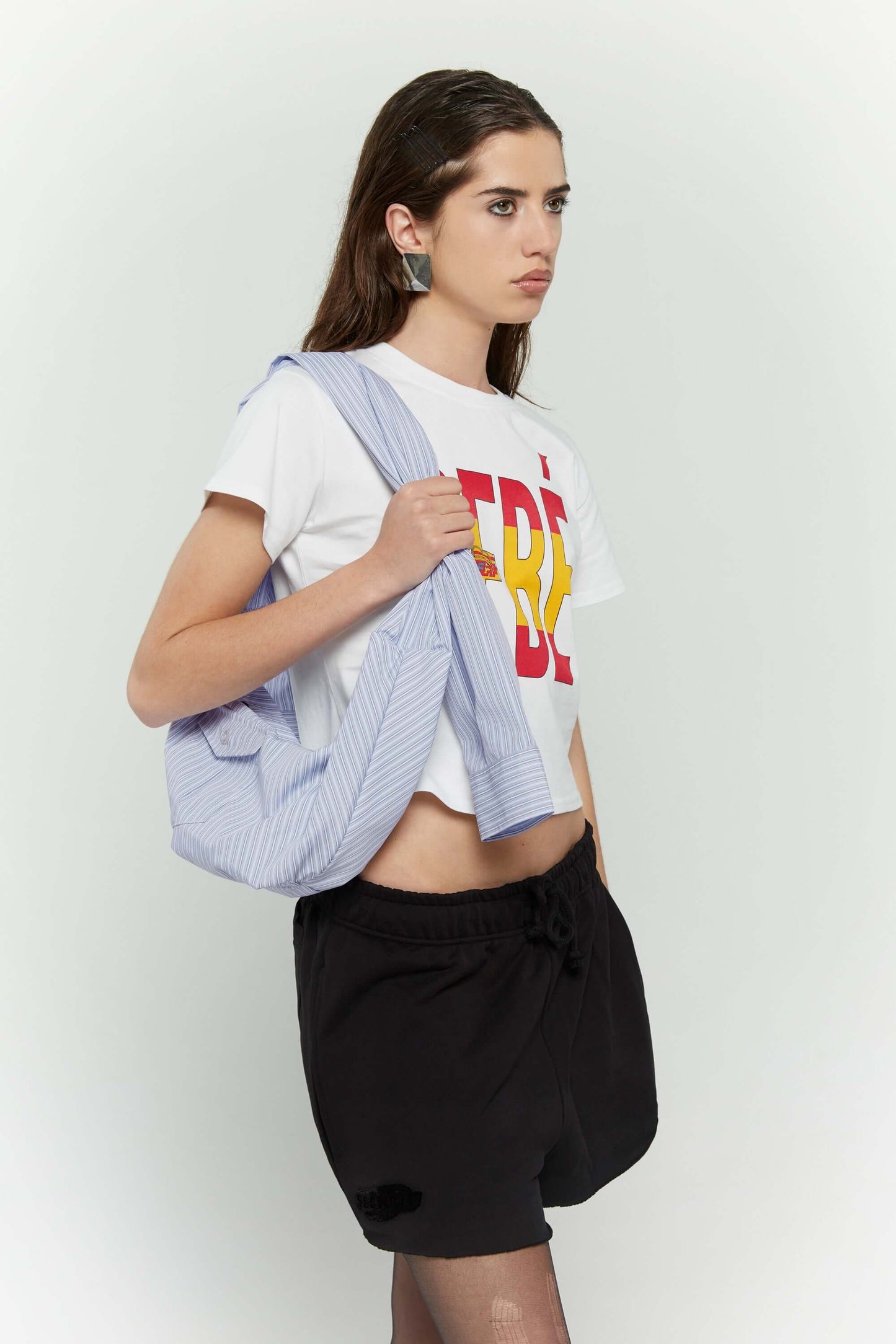 Stripe shirtsleeve bag mini
