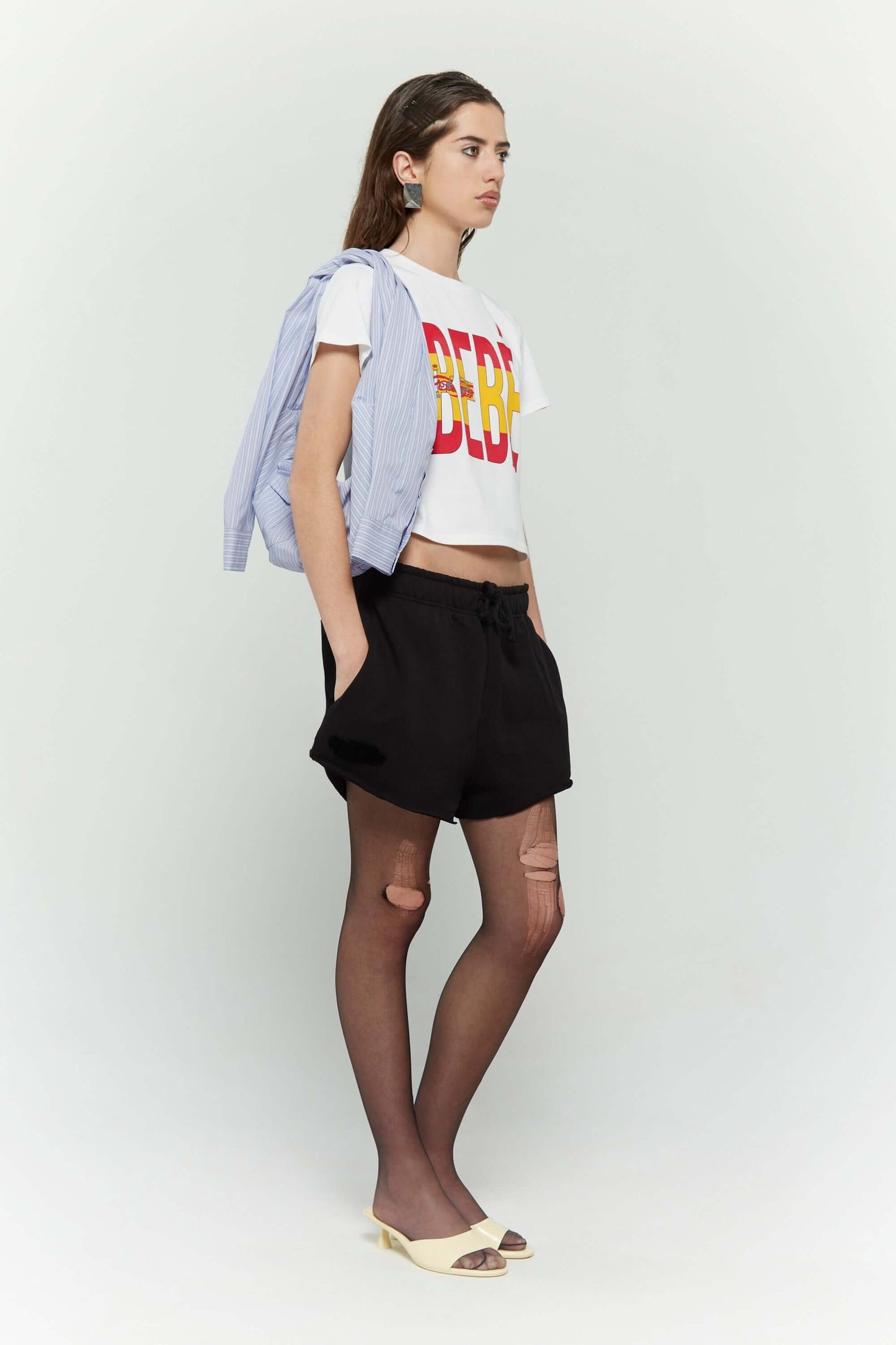 Stripe shirtsleeve bag mini