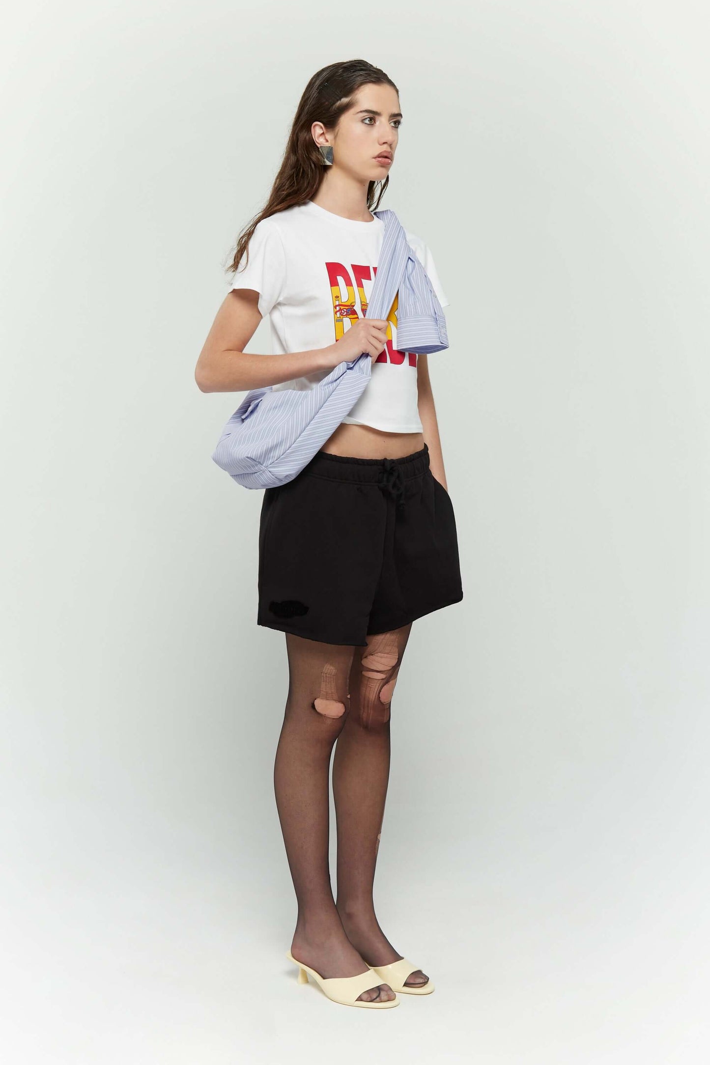 Stripe shirtsleeve bag mini