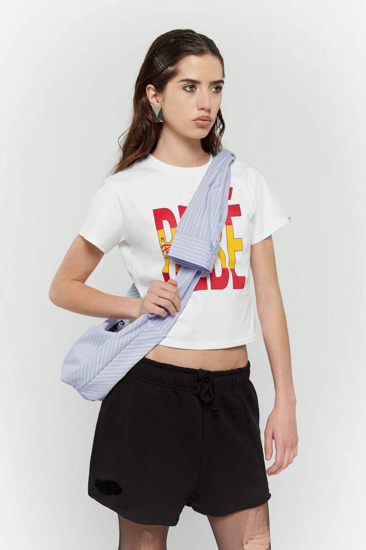 Stripe shirtsleeve bag mini