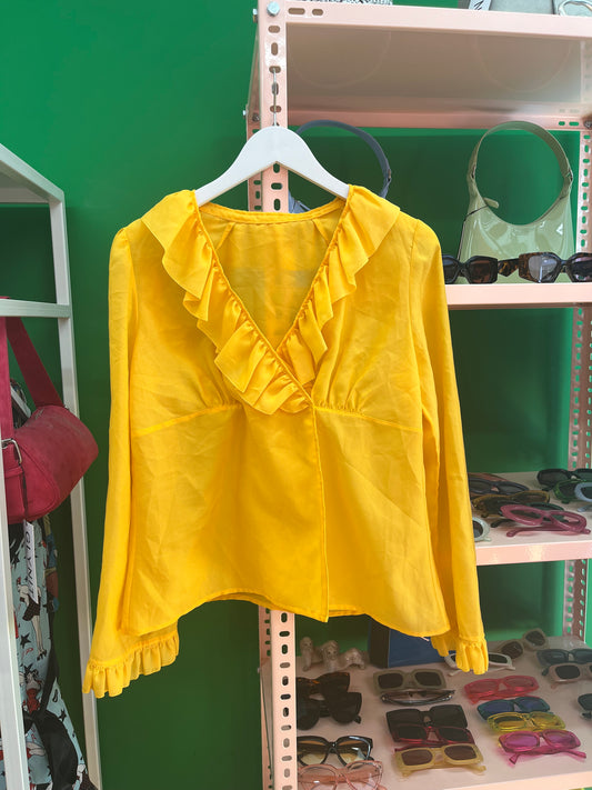 Yellow see through blouse