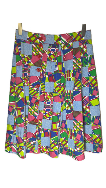 Patterned mid length skirt