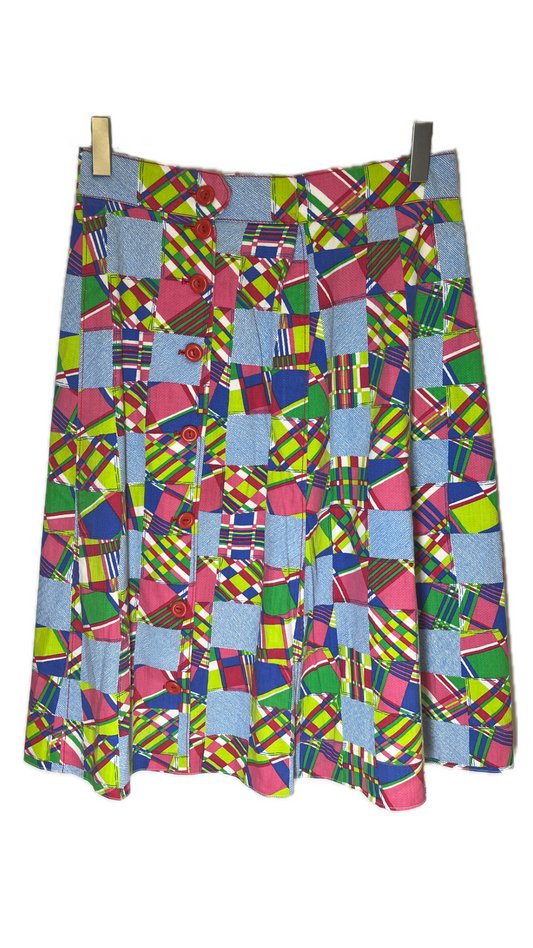 Patterned mid length skirt