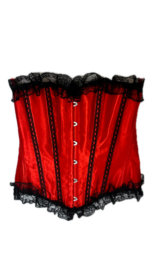 Red satin corset