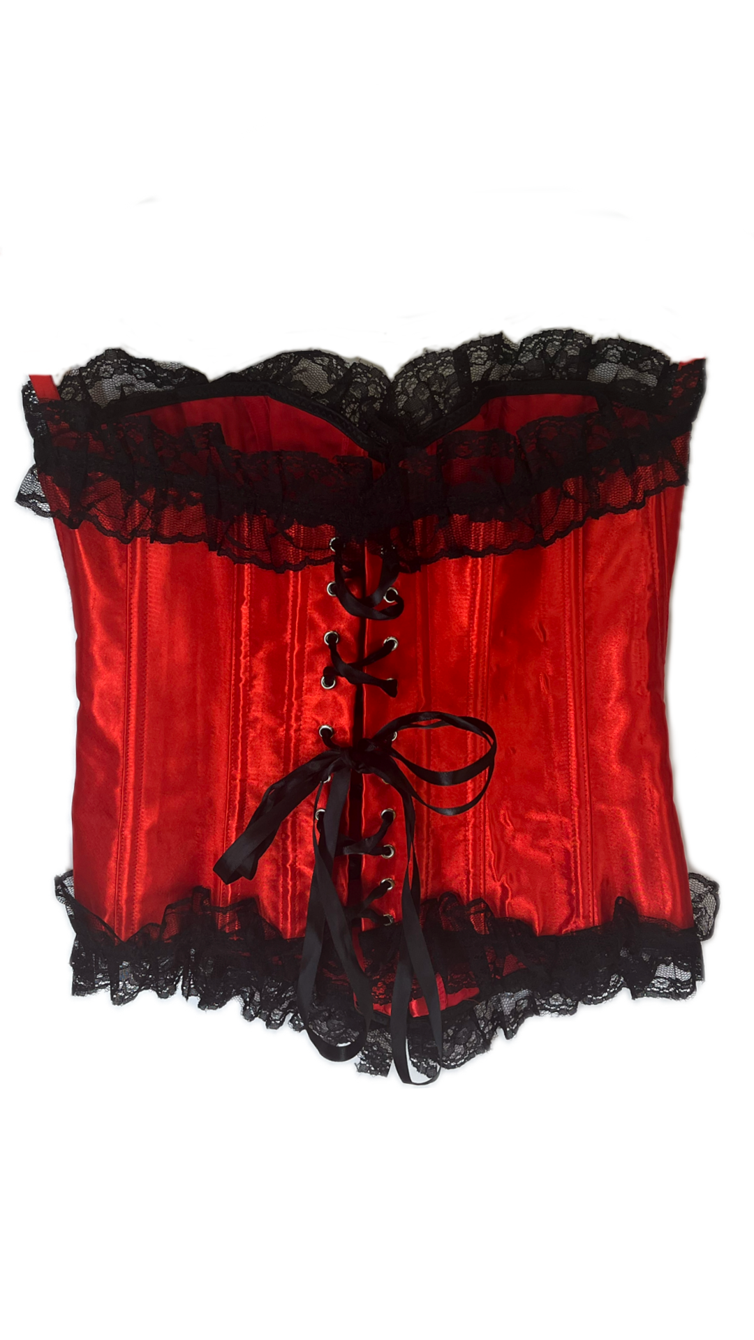 Red satin corset