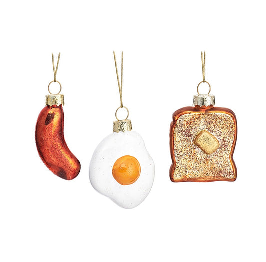 Mini English Breakfast Baubles - Set Of 3