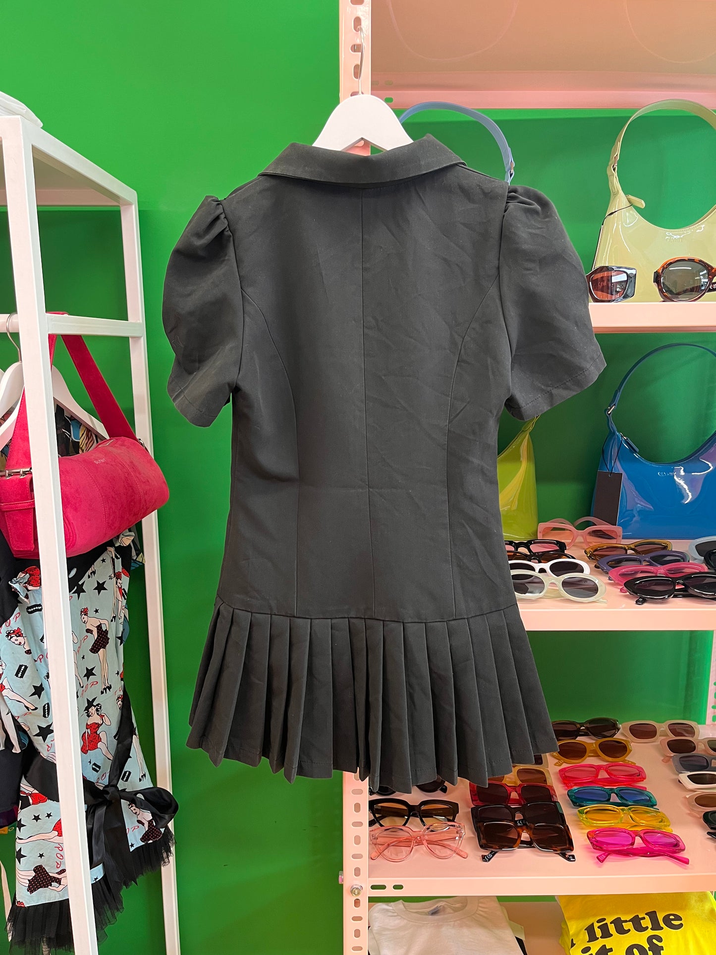 Mini pleated blazer dress