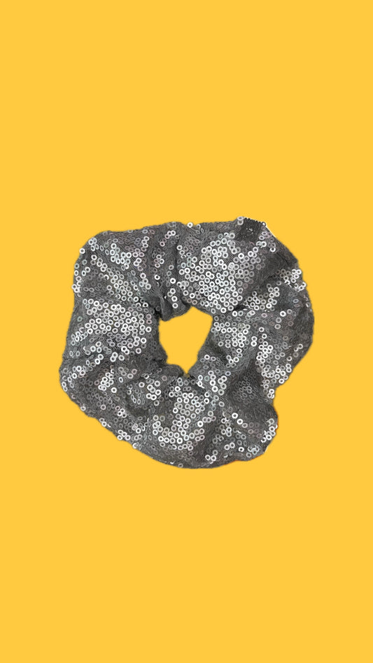 Silver sequin scrunchie