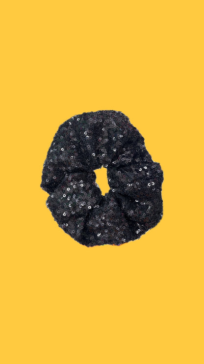 Black sequin scrunchie