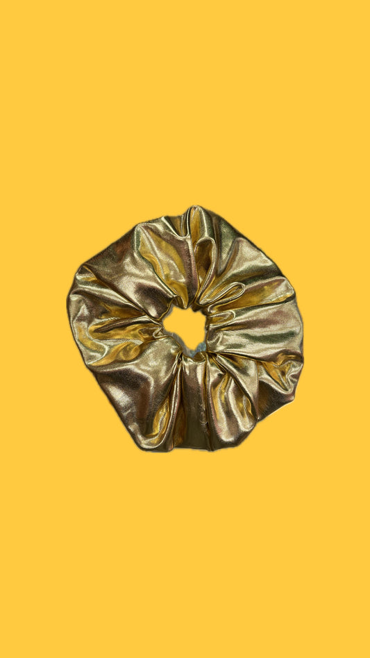Gold metallic scrunchie
