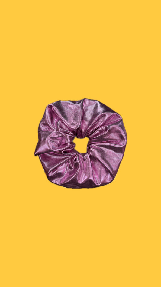 Pink metallic scrunchie