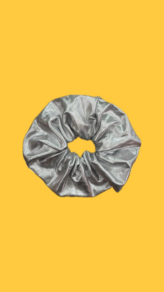 Silver metallic scrunchie