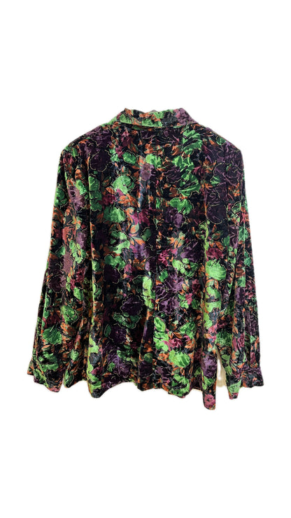 Velvet floral blazer