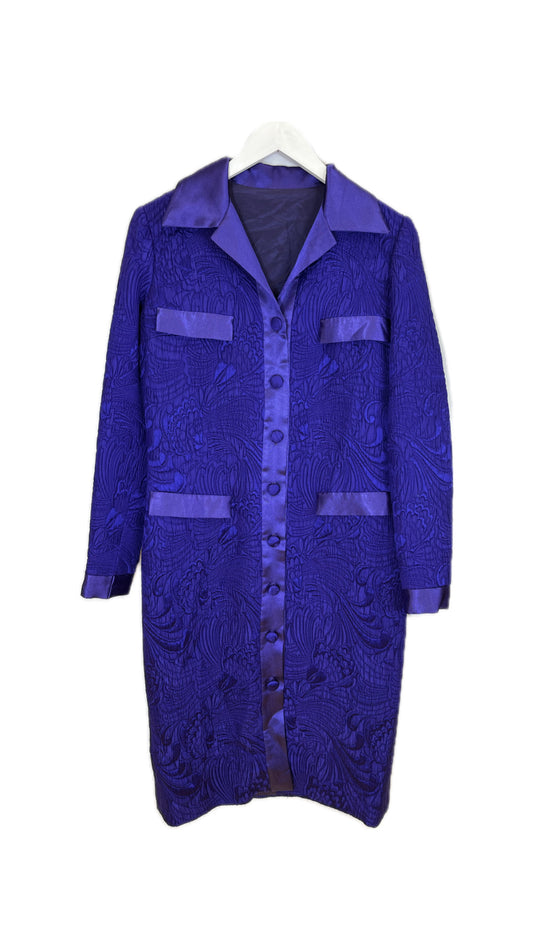 Quilted with embroidery robe dress