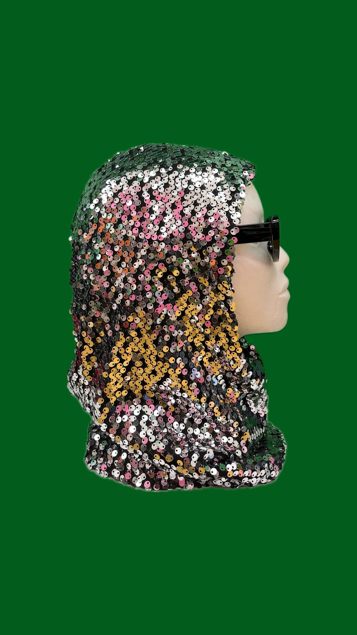 Silver sequin balaclava