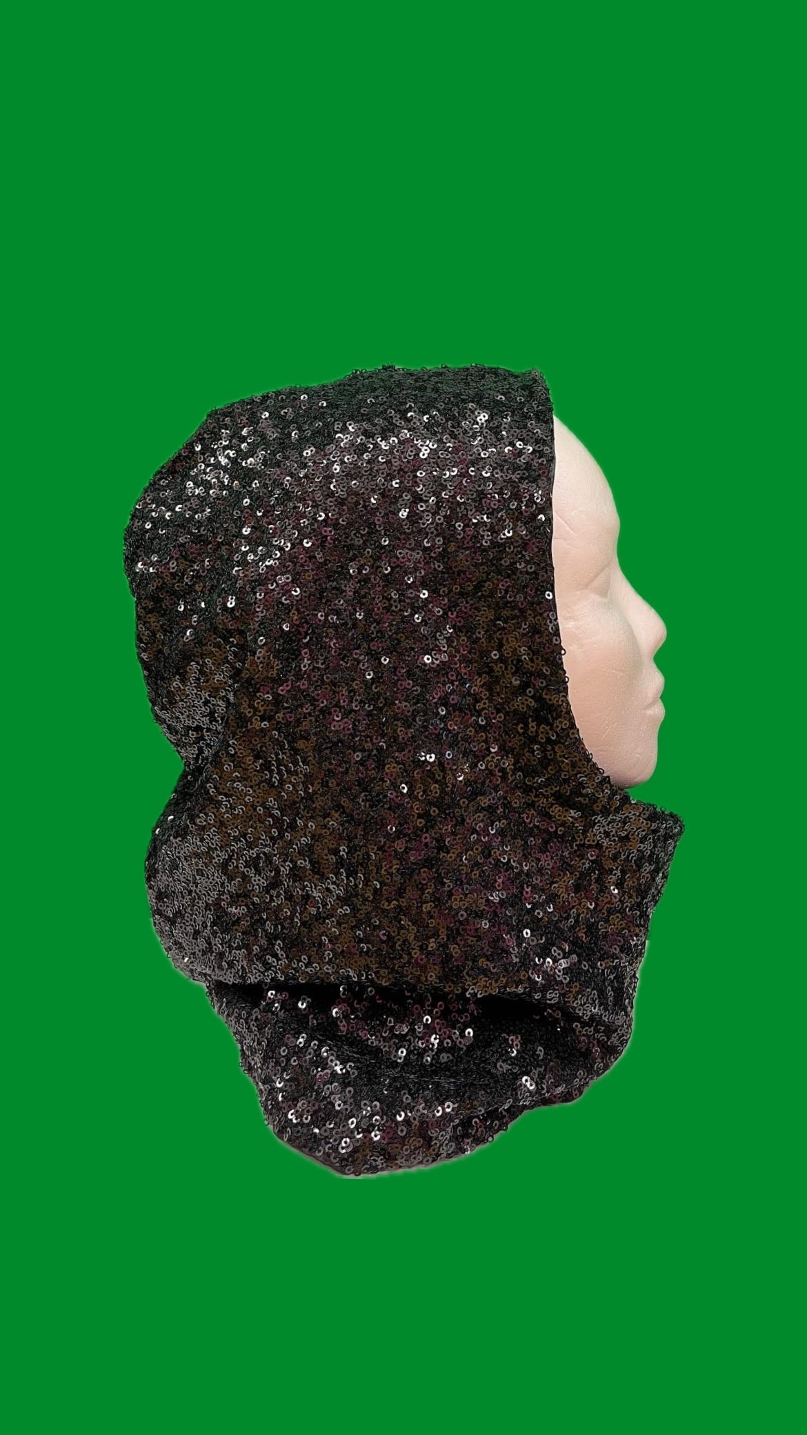 Black sequin balaclava