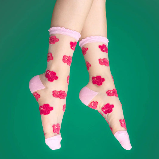 Hibiscus sheer socks🌺