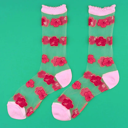 Hibiscus sheer socks🌺