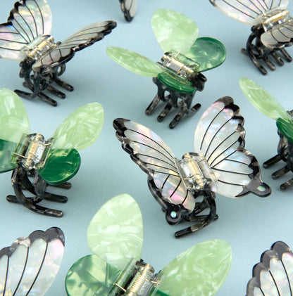 White butterfly hair claw