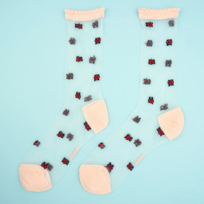 Ladybug sheer socks🐞