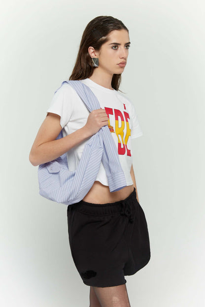 Stripe shirtsleeve bag mini